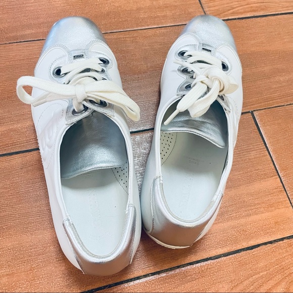 BALLY SNEAKERS WHITE SILVER SIZE 7.5 - Picture 8 of 9